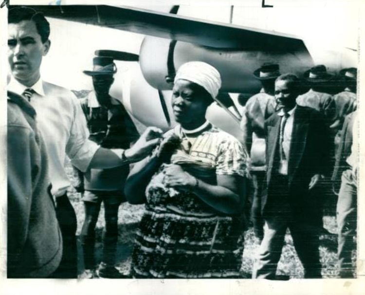 Alice Lenshina detained in August 1964 by Northern Rhodesian authorities (Image courtesy of Eugene Makai)