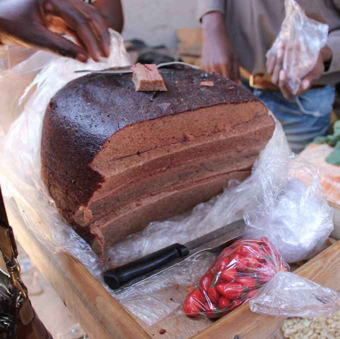 Chikanda served with chilli peppers (Atlas Obscura/Seoljong Kim)