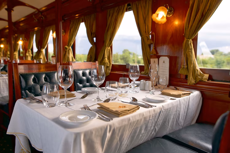The views before sunset, the excellent service, attention to detail, exquisite flavours, and refined atmosphere of the Royal Livingstone Express all came together to elevate the meal beyond the ordinary. (Image by Chona Mweemba for Nkwazi Magazine).