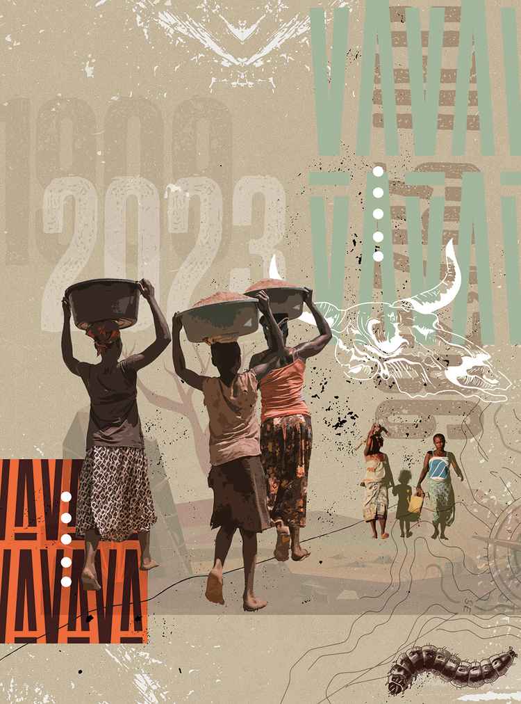 Zambian modern drought may find solutions in traditional foraging practices. (Illustration by Nchimunya Ngoma)