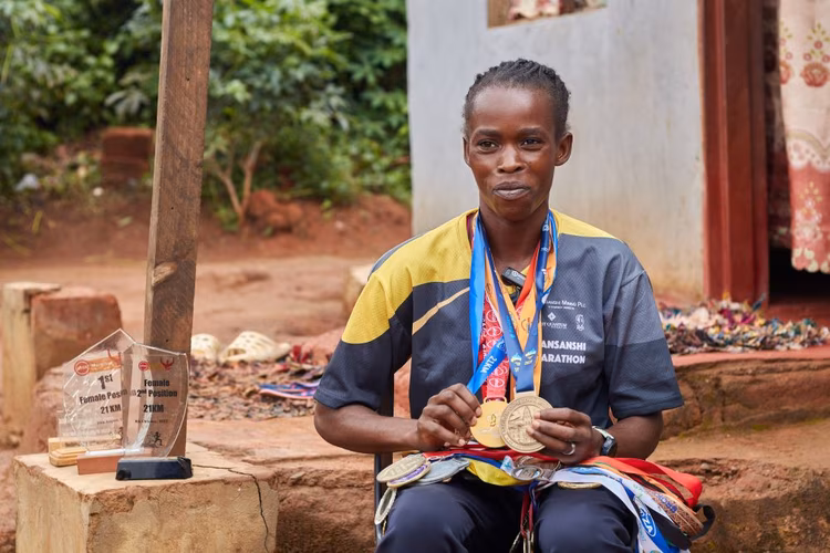 Elizabeth has proudly garnered more than 32 medals and accolades in her running career. (Image by Kelvin Mbewe for Nkwazi Magazine).