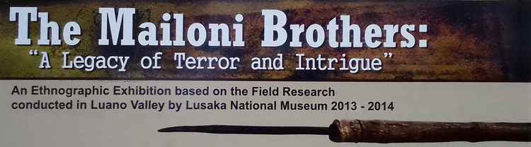 Spears, catapults and other items used by the Mailoni Brothers were donated to the Lusaka National Museum (Image courtesy of Lusaka National Museum)