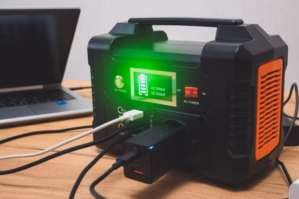 They don’t need to be installed or wired and can be charged with electricity or solar panels. They come with multiple outlets to charge and plug in different devices.