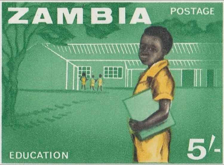 Postage stamp - Education: free education was a key policy of the UNIP government.