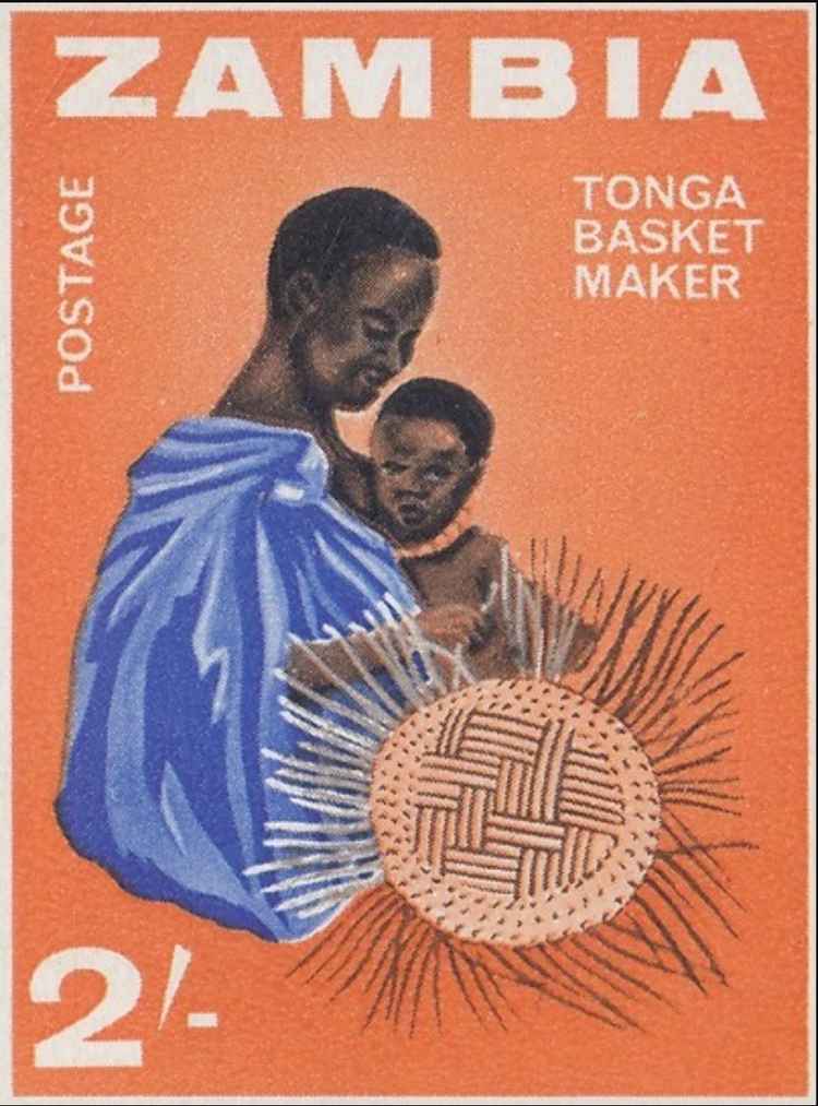 Postage stamp - Tonga basket weaver, (image courtesy of The Digital Philatelist).