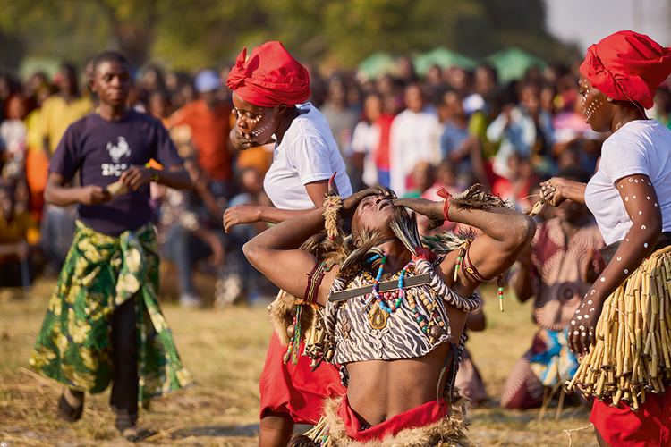 A member of the Ministry of Defence&#x27;s Air Band from Kafue performs on Mize Day 4. (Image by Nkwazi/Justine Kunda).