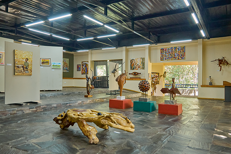 The Indigenous Knowledge Centre overlooking the gardens. The gallery spaces have no doors, inviting visitors to wander in, unrestricted.(Image by Nkwazi/Justine Kunda).