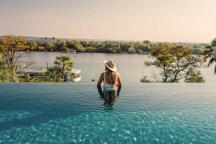 The infinity pool at Radisson Blu Mosi-Oa-Tunya  (Image courtesy of Radisson Blu Mosi-Oa-Tunya Livingstone Resort).