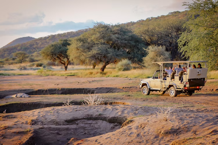 Windhoek lies close to Namibia’s central highlands, making wildlife experiences surprisingly accessible, with giraffe and rhino sightings possible less than an hour from the capital. (Image courtesy of Grondwana Collection Namibia).