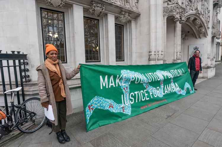 Protests against Vedanta outside a London court (Image credit: Peter Marshall/Alamy)