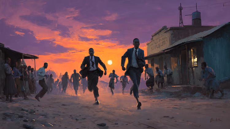 Mob justice is a form of extrajudicial punishment carried out by angry mobs against individuals accused of crimes. (Image is artists impression).