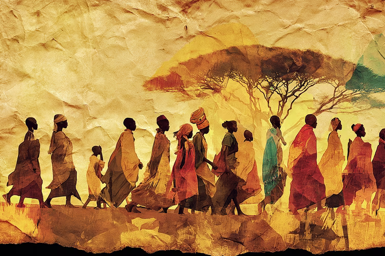 Groups migrated and established chieftaincies that retained ties to the Lunda centre, carrying forward Queen Lueji's legacy and spreading shared institutions across the region. (Image is artists impression).