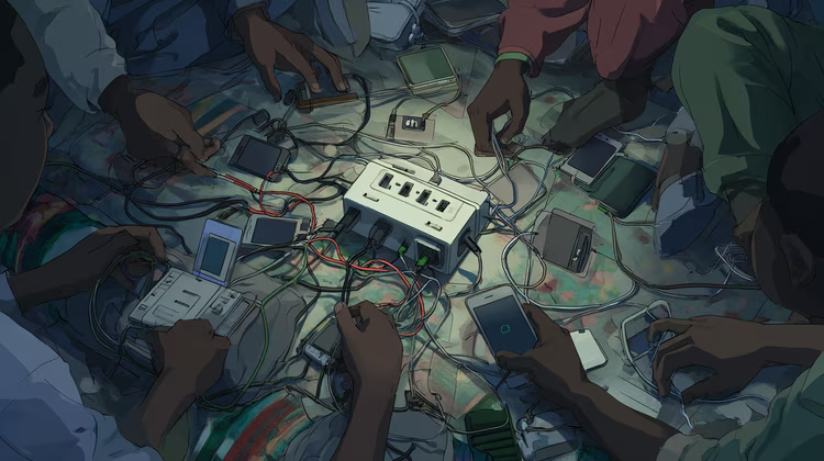 Phone or laptop. Tablet or speaker. One gets fed; the others are left to succumb to their elements. (Image is artists impression).