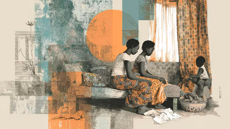 Shared domestic responsibilities can make managing a household and raising children more manageable. (Image is artists impression).