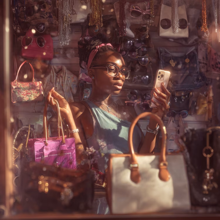 Trendy bags, wallets, or phone accessories are surprisingly affordable online. (Image is artists impresion).