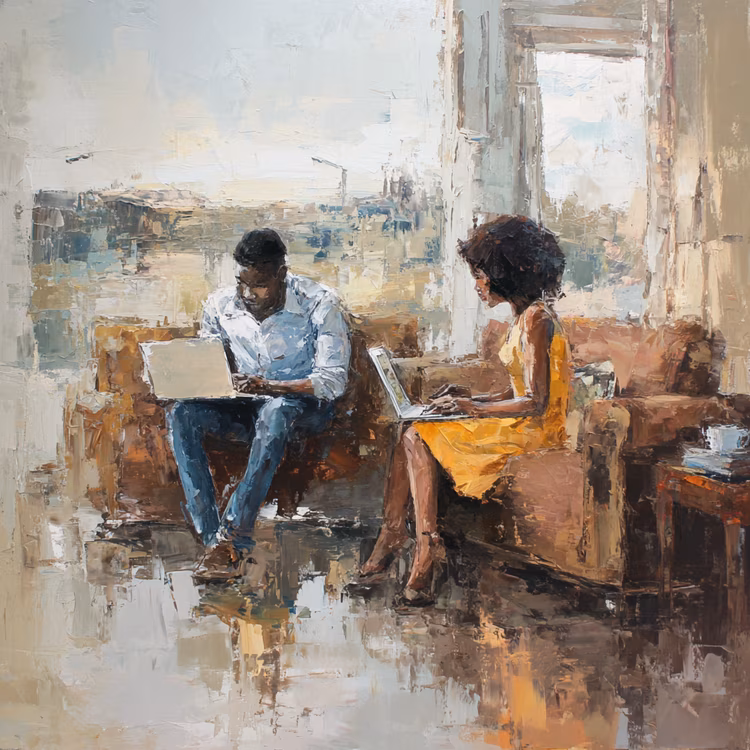 Many modern Zambian couples are balancing demanding careers while building relationships. (Image is artists impression).
