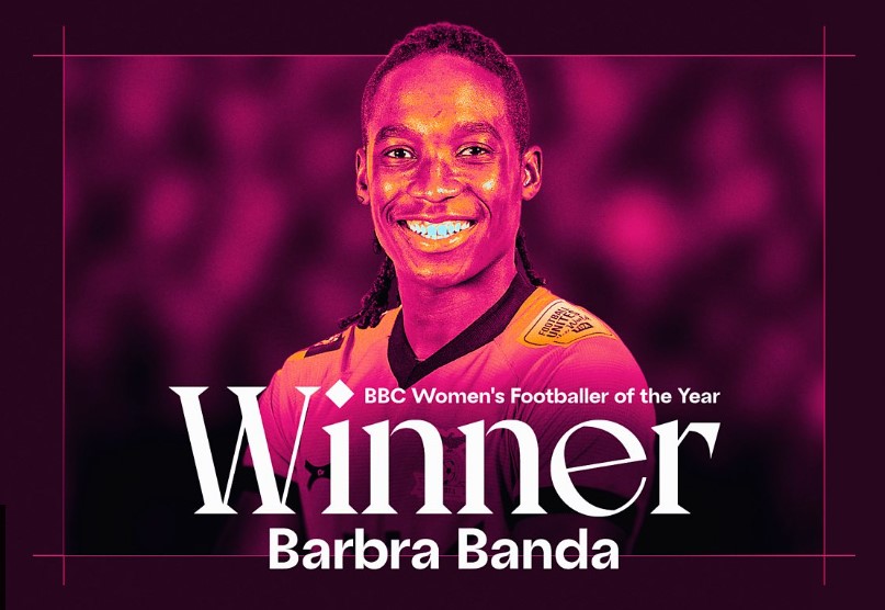 <p data-block-key="y6cjh">Barbra Banda: BBC Female Footballer of the Year</p>